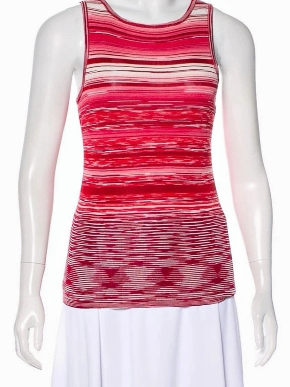 Missoni Striped Tank Top in Red & White Like New